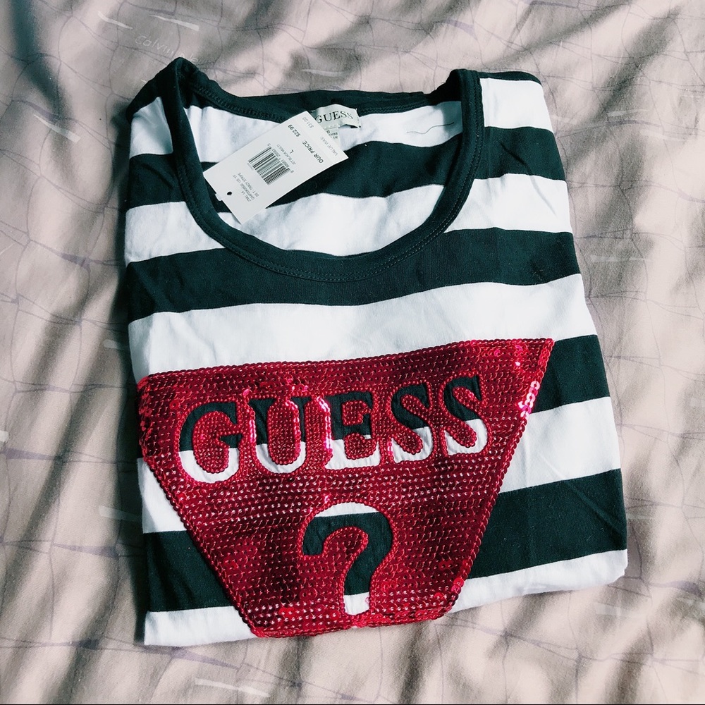 Guess women short sleeve t shirt logo shirts L